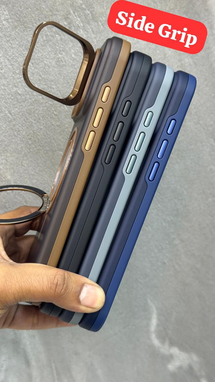 Premium Metal Stand MagSafe Case with Dual Rotating Kickstand & Metal Buttons for iPhone 17 Pro / Pro Max