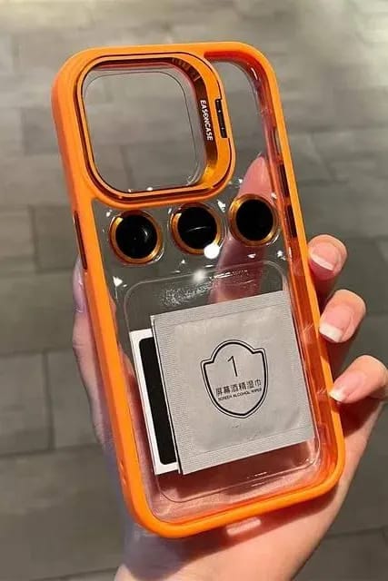 iPhone 16 Series Luxury Backplane Glass Chromatic Lens Shield Case Cover