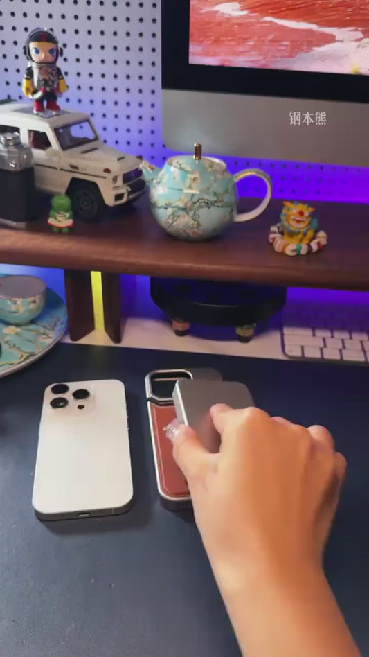 Aura Original Perfume Series – Luxury Metal & Leather Case for iPhone 17 Pro / Pro Max